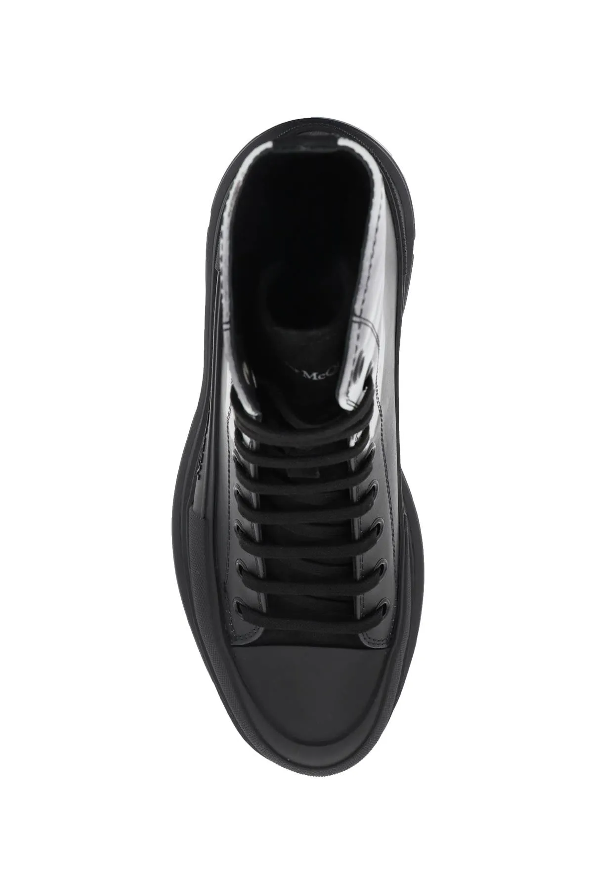 ALEXANDER MCQUEEN SOLARIZED FLOWER TREAD SLICK BOOTS