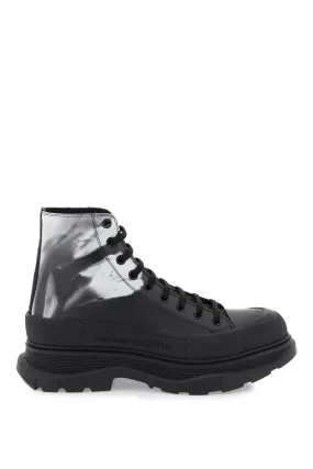 ALEXANDER MCQUEEN SOLARIZED FLOWER TREAD SLICK BOOTS