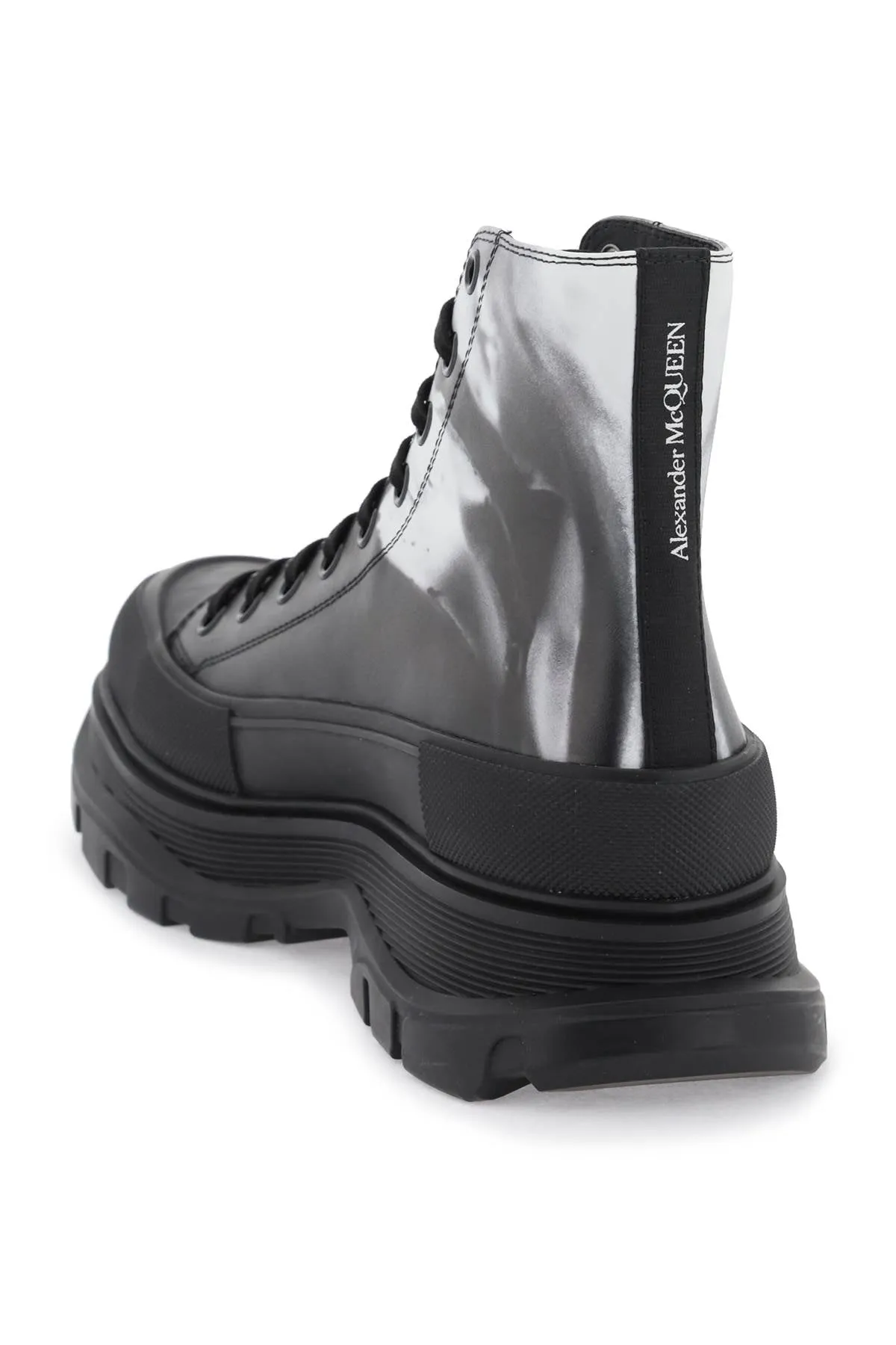 ALEXANDER MCQUEEN SOLARIZED FLOWER TREAD SLICK BOOTS