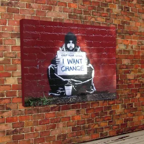 Banksy Print Change Canvas