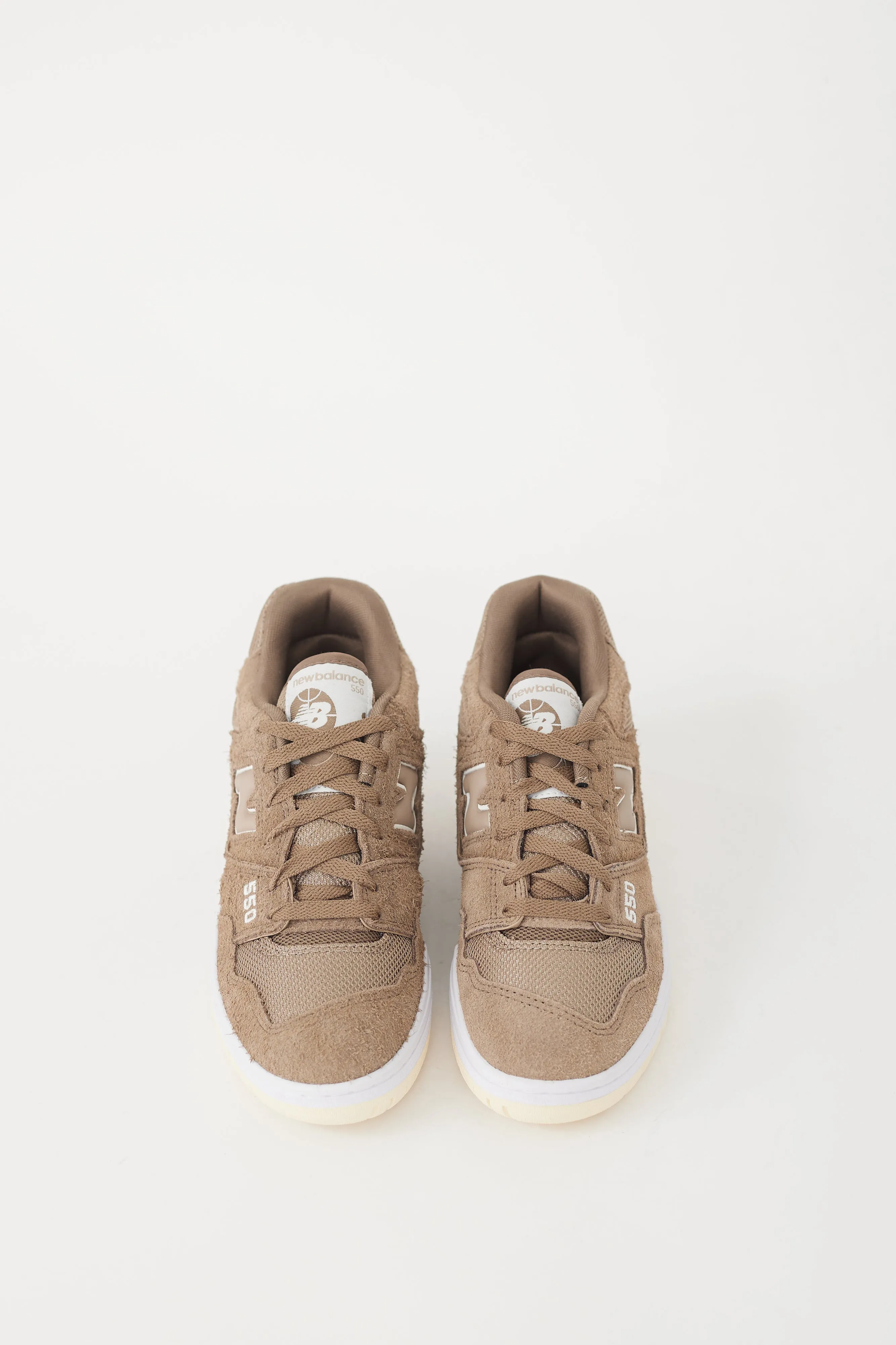 Brown & White Suede 550 Sneaker