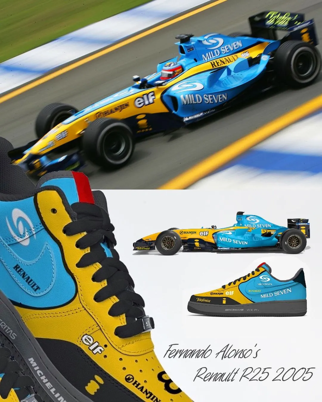 Car Color Blue Yellow Red Custom Air Force 1