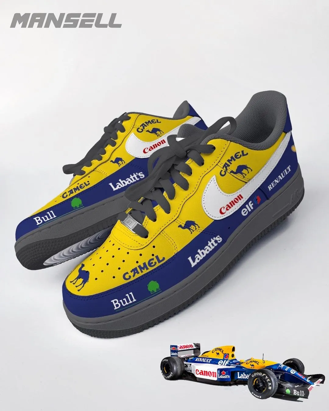Car Color Blue Yellow Red Custom Air Force 1