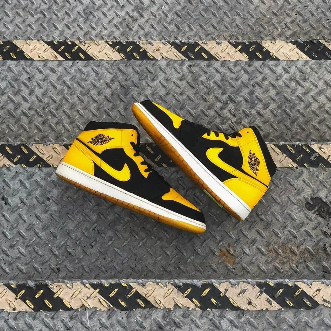 Custom Air Jordan 1 Black Yellow Sneakers