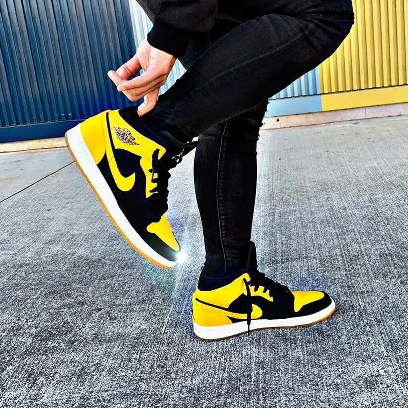 Custom Air Jordan 1 Black Yellow Sneakers