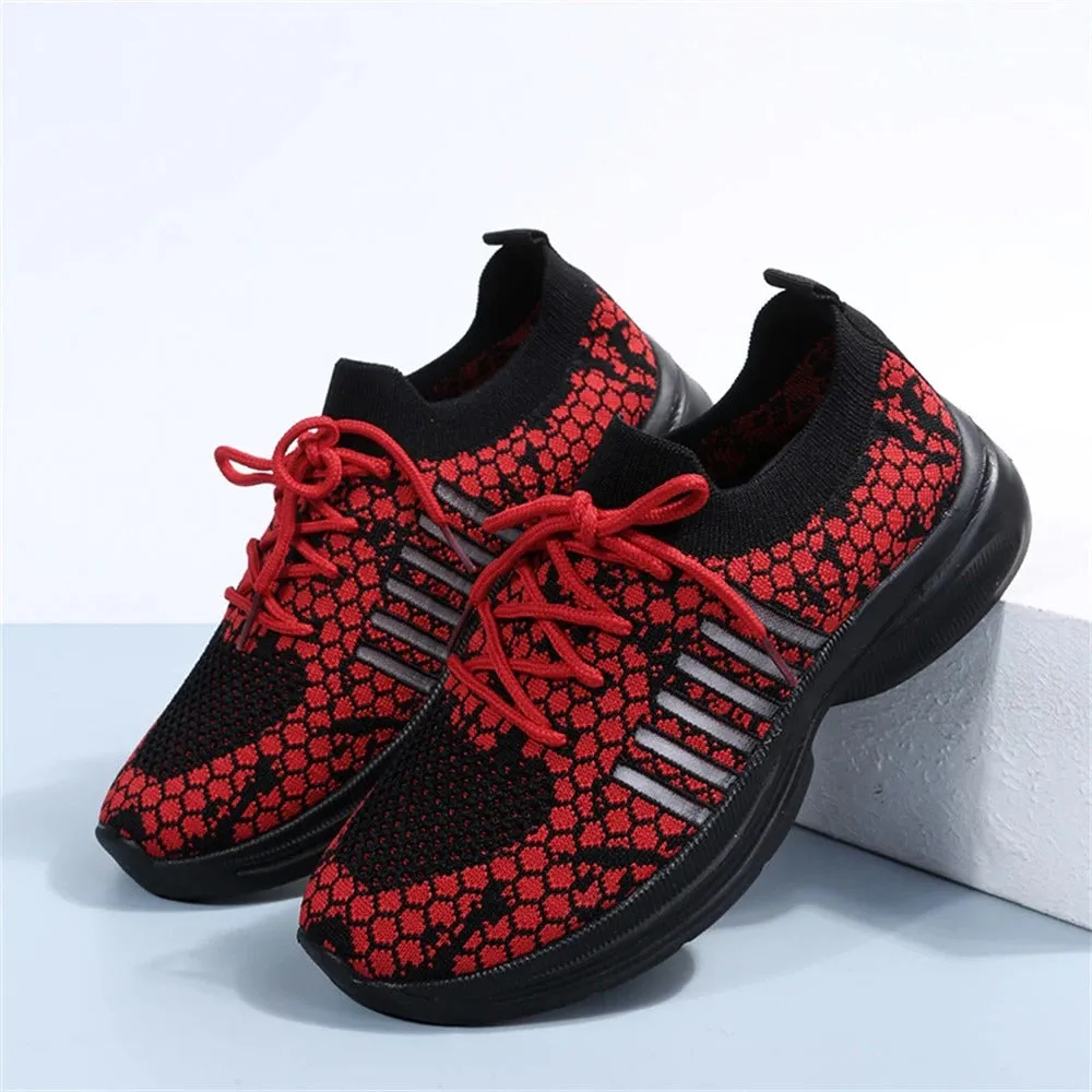 Cuzcare Women Running Orthopedic Shoes Mesh Elastic Collar Thick Platform Sneakers