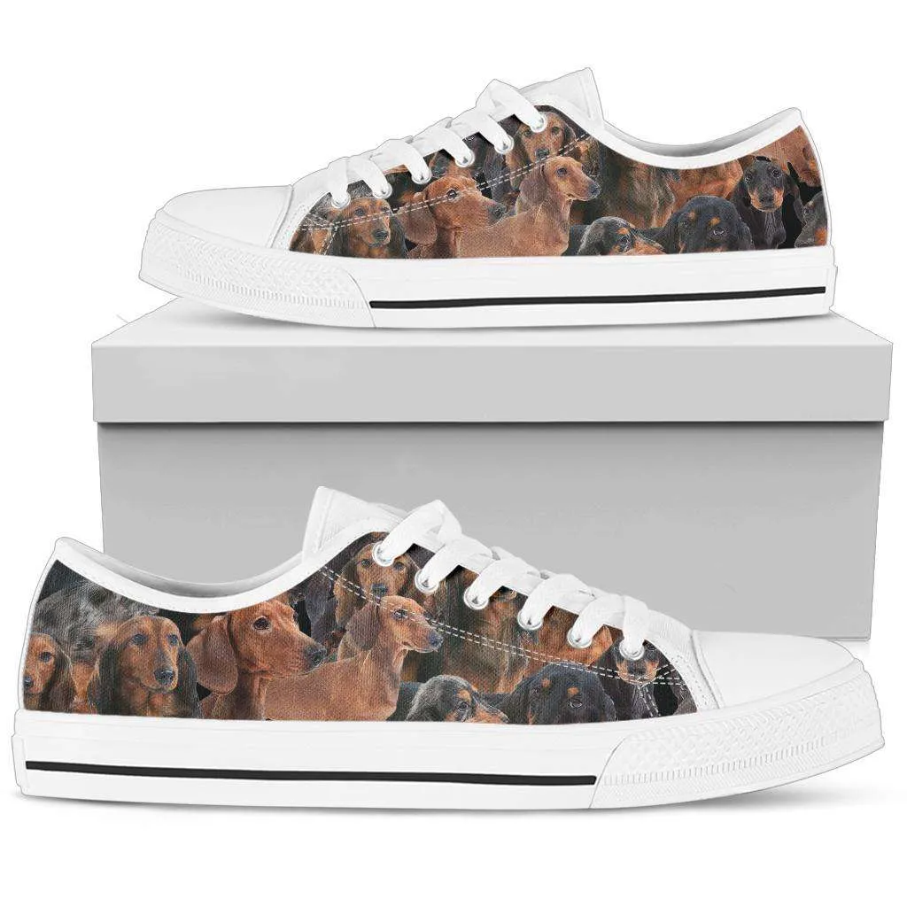 Dachshund Dog Print Canvas Sneakers