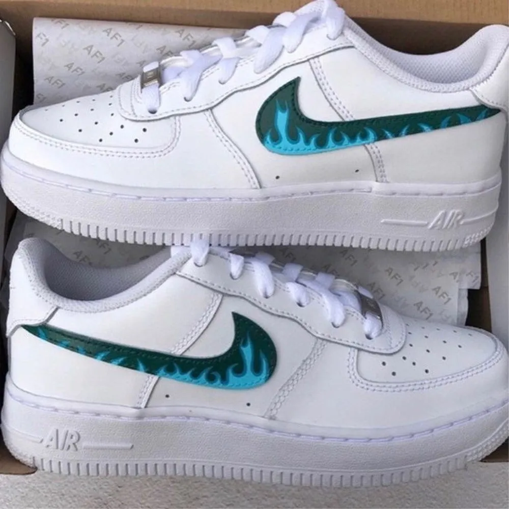Dark Blue Fire Custom Air Force 1