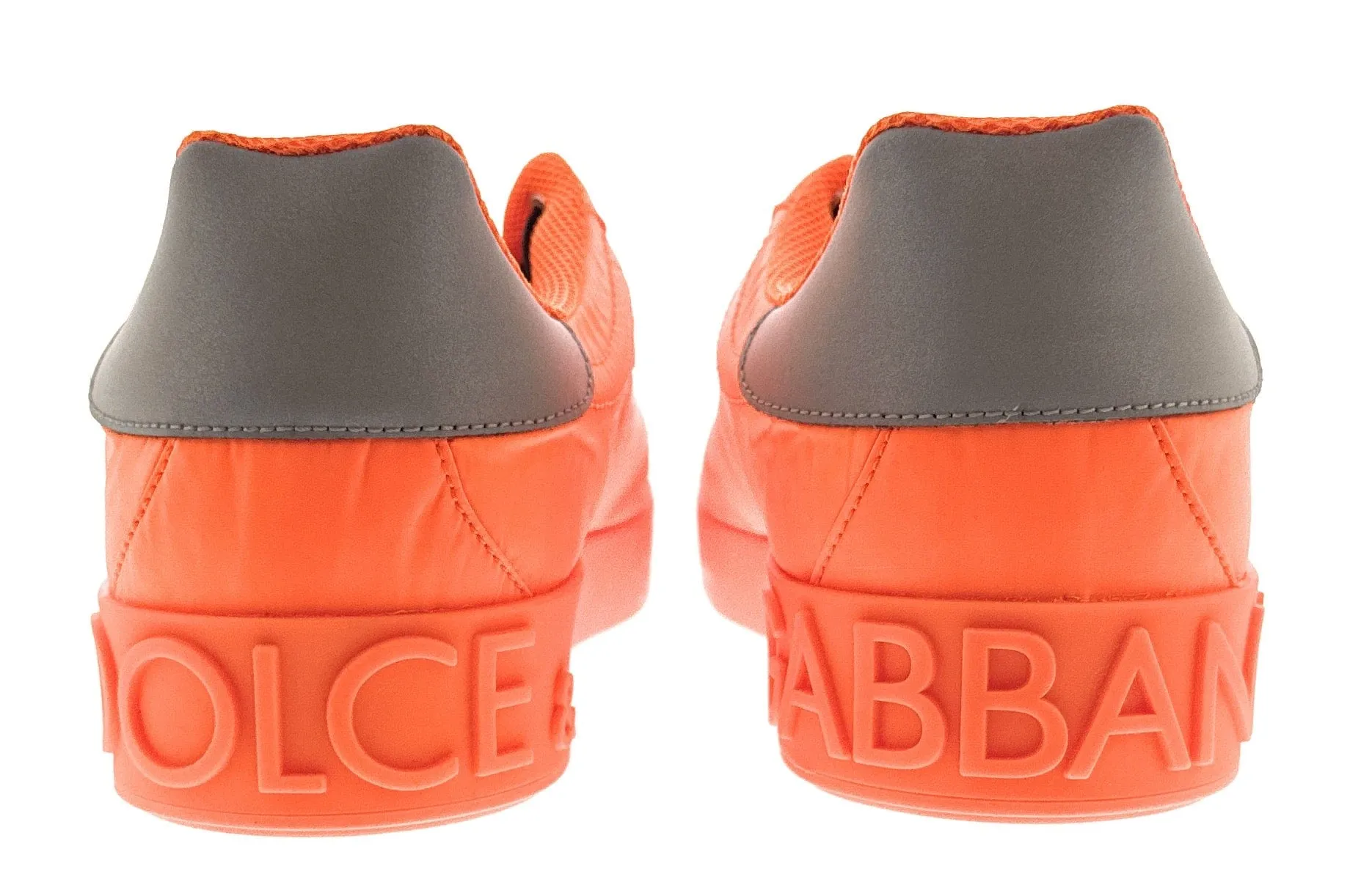 Dolce & Gabbana Men's Orange Logo Print Low-Top Sneakers-EU43.5