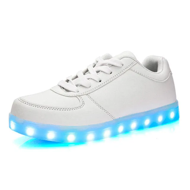 Fashion Glowing sneakers Usb charging shoes led Slippers do with Lights Up colorful Led tenis simulation Kids Luminous Sneakers