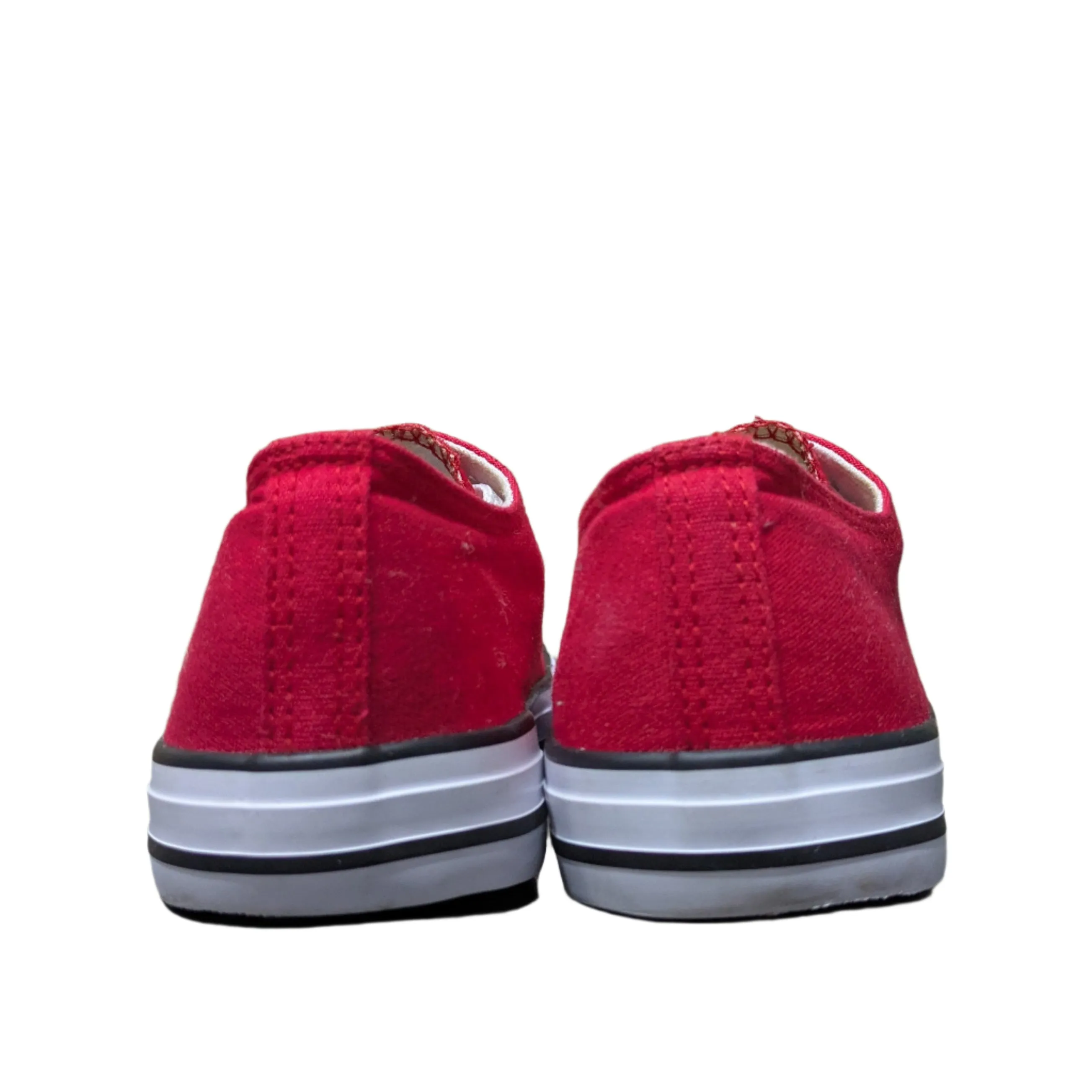Red Canvas Trainers – Low Top Baseball Pumps Size UK 5 / EU 38 / US 7