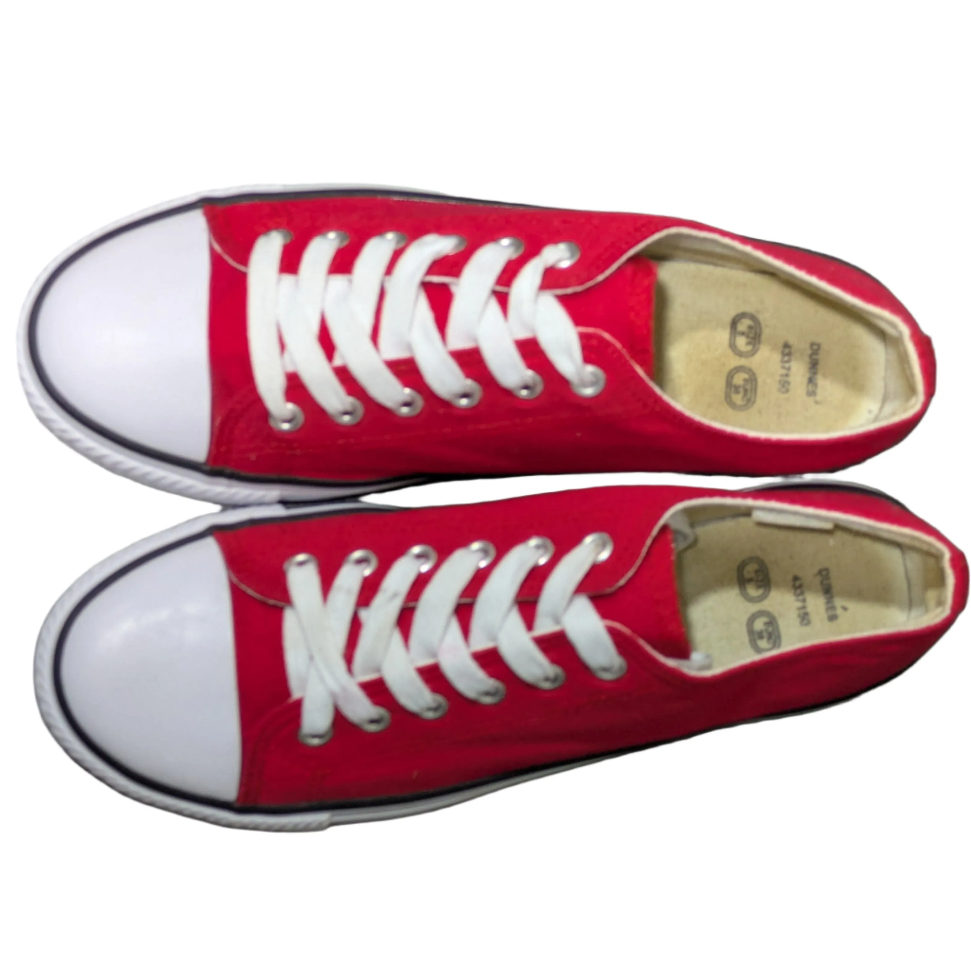 Red Canvas Trainers – Low Top Baseball Pumps Size UK 5 / EU 38 / US 7