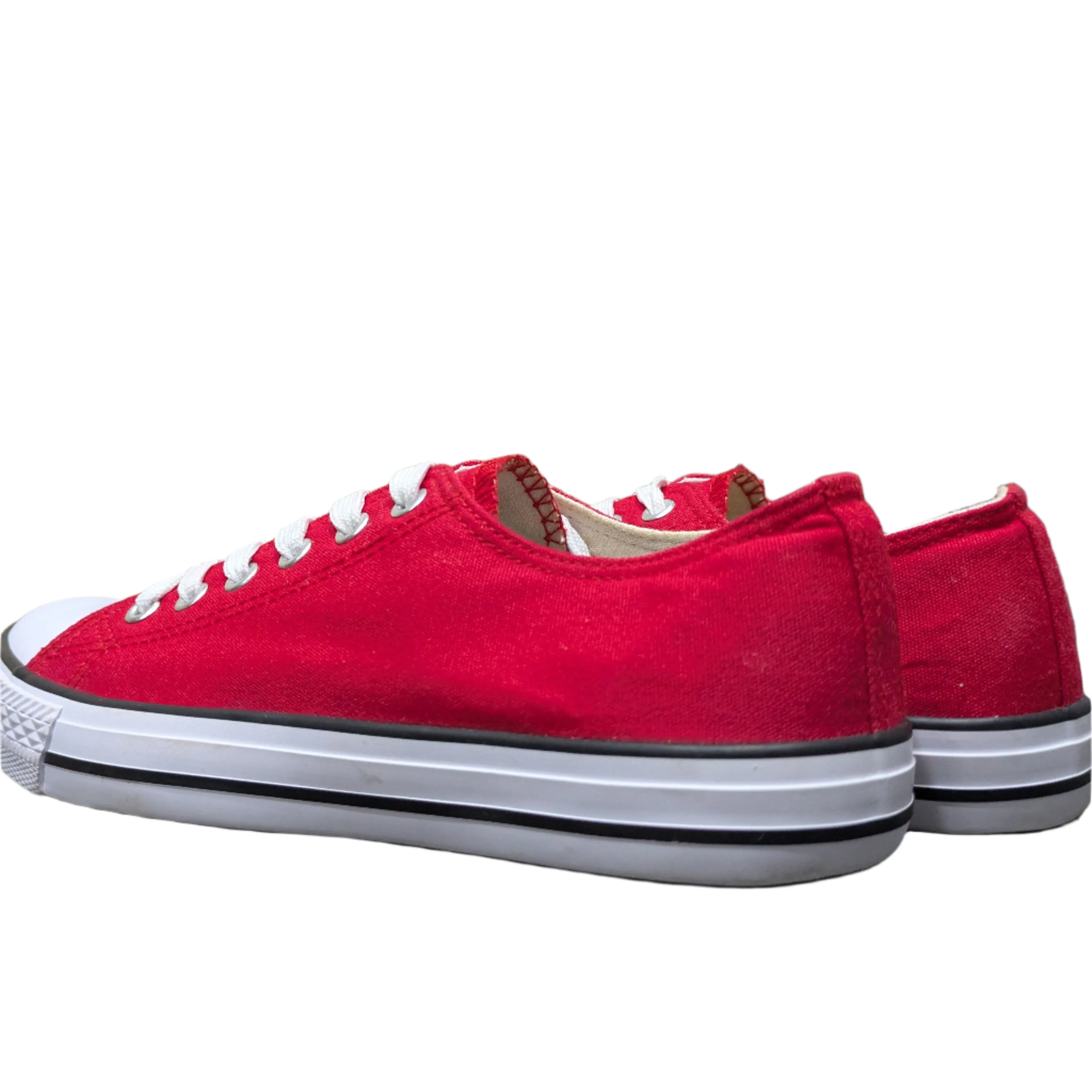 Red Canvas Trainers – Low Top Baseball Pumps Size UK 5 / EU 38 / US 7