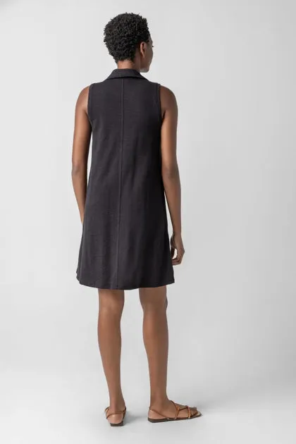 Sleeveless Collared Dress | Black
