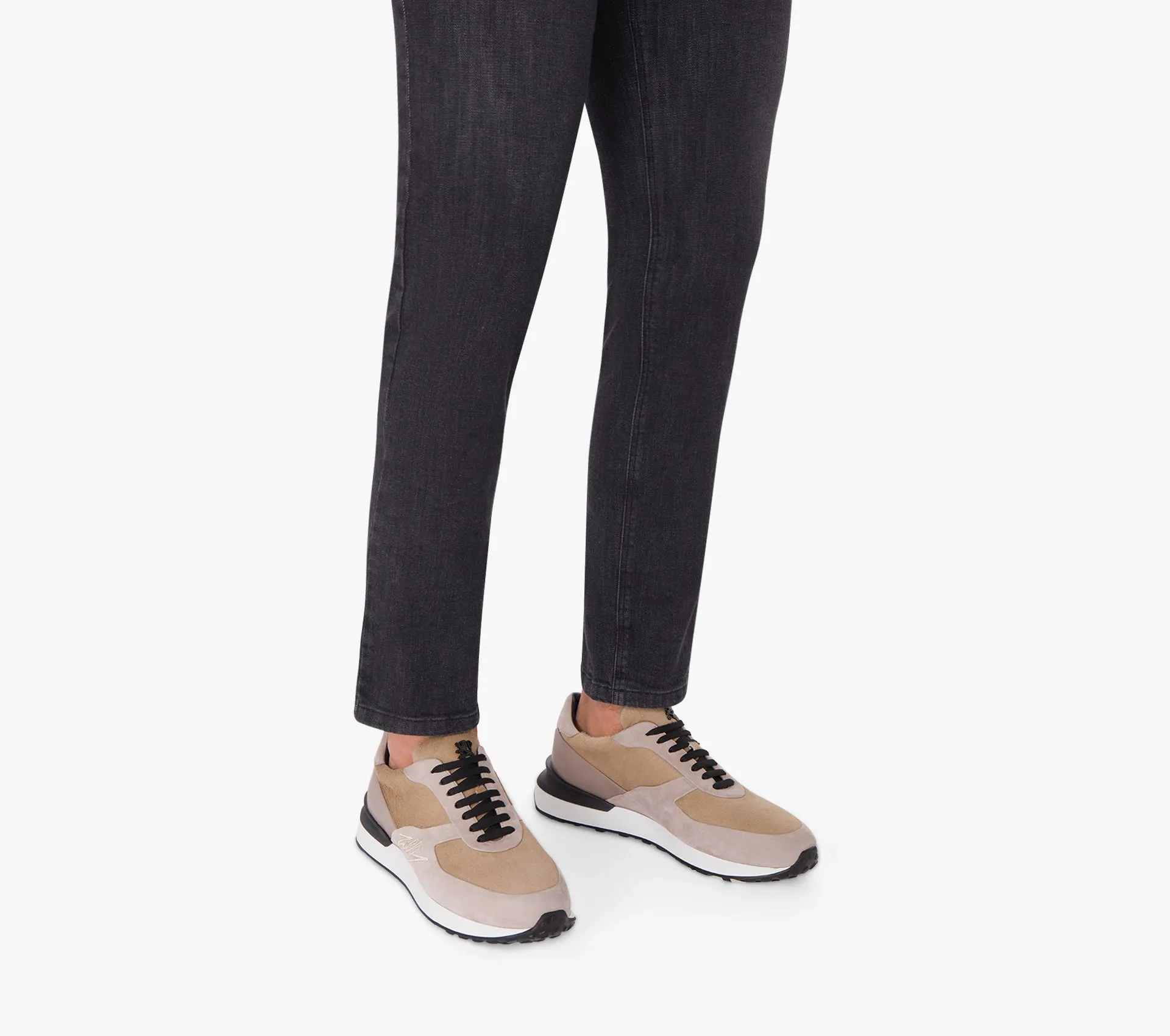 Suede Calfskin Sneakers with ZILLI Signature