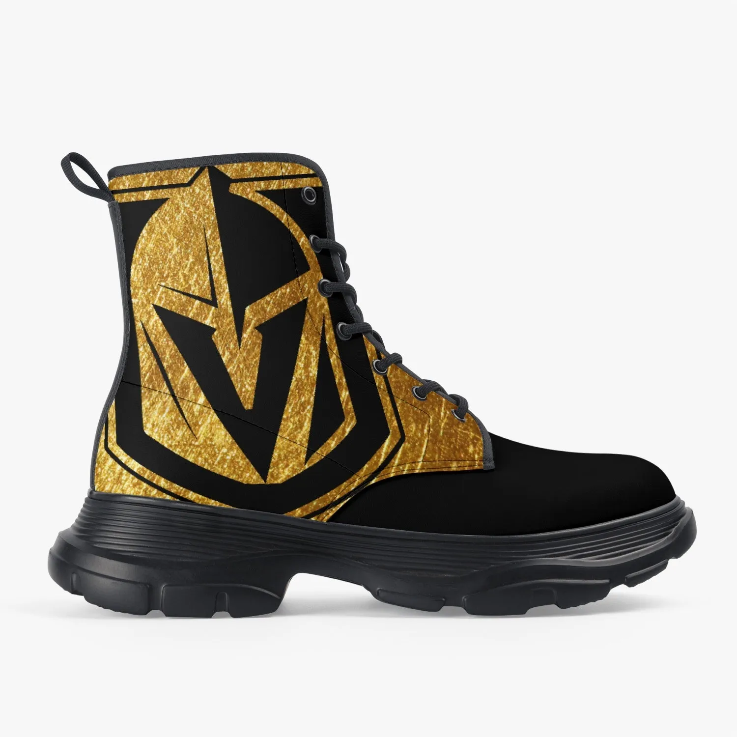 Vegas Hockey Casual Leather Chunky Boots